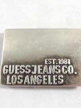 GUESS JEANS Co. Silver Tone Distressed Belt Buckle